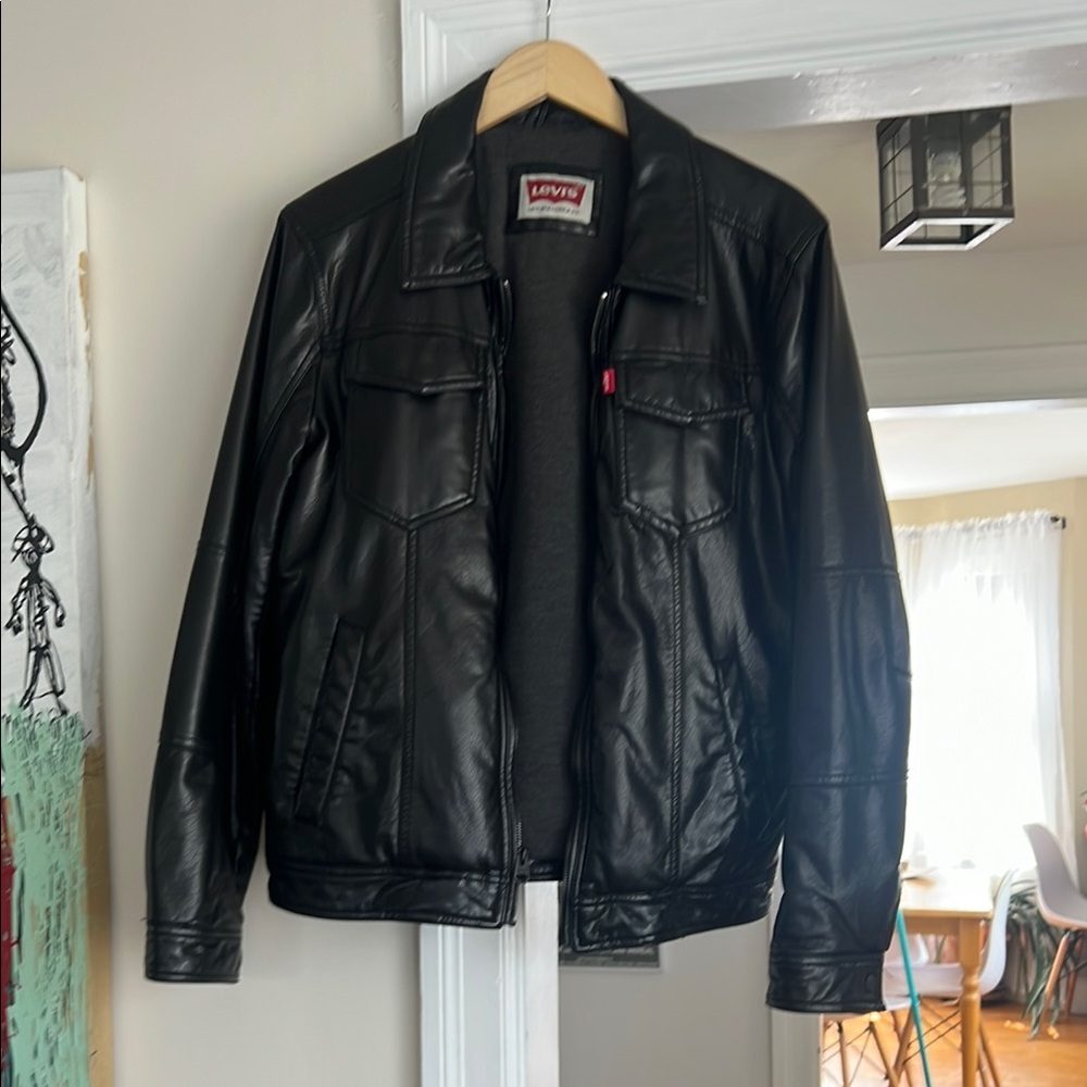 Levi's Black faux Leather lined Jacket for Men